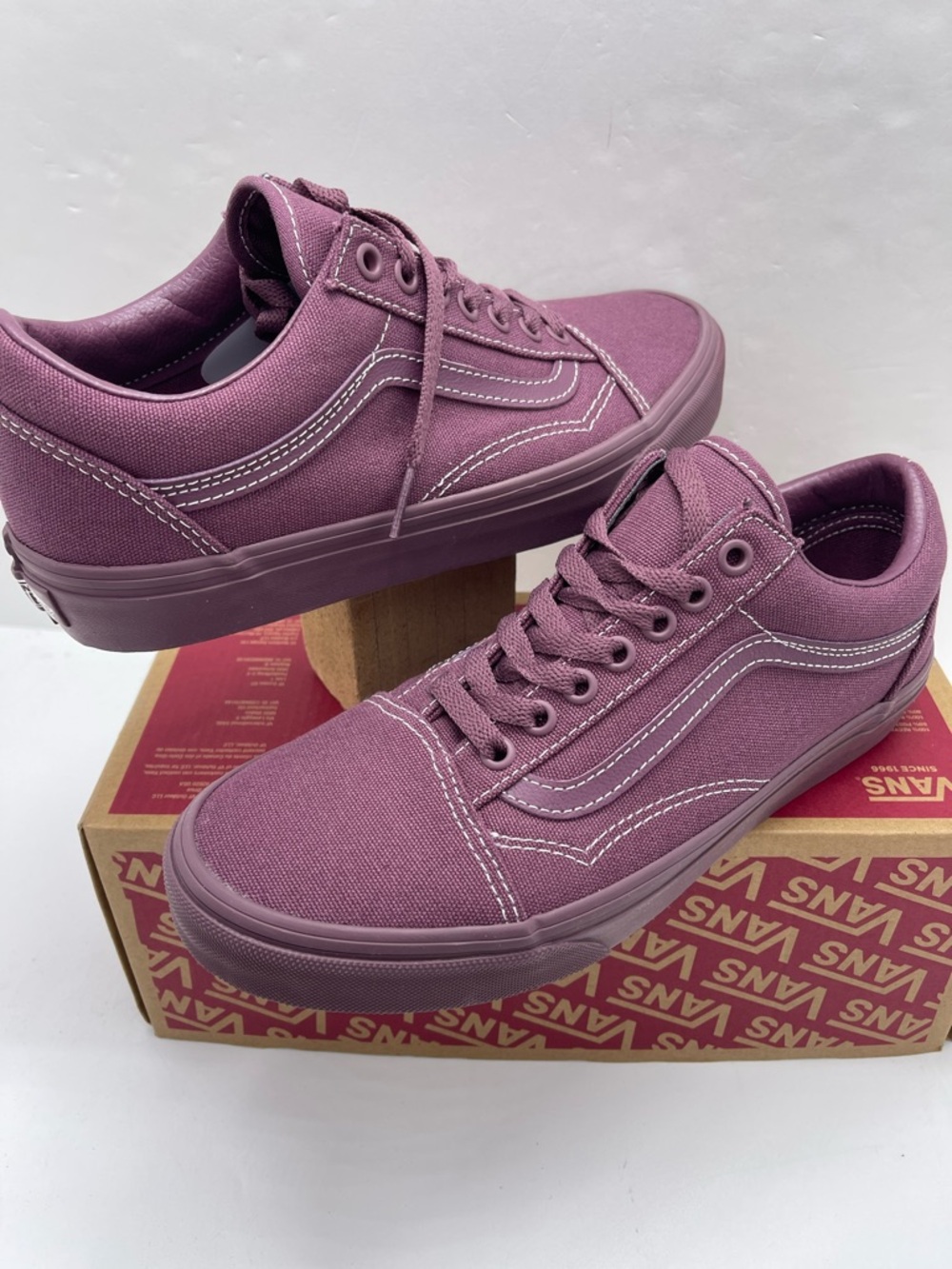 Vans Men’s Old Skool Plum Wine Pastel Mono Sneakers NWT - Picture 8 of 16